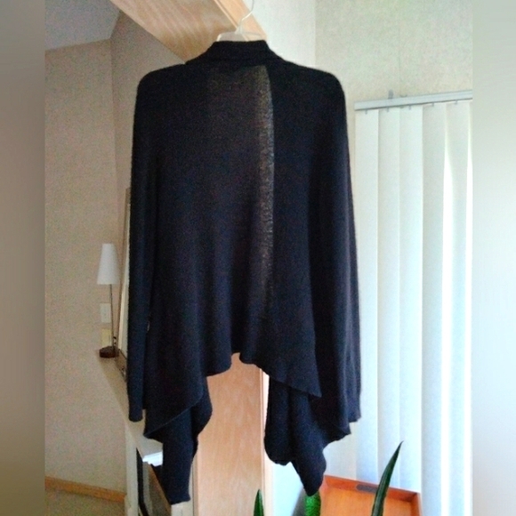 Just in! 100% Cashmere Cardigan GARNET HILL Black Drape Open Front Cardigan S - Picture 4 of 12